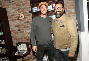 Stuntman Riley(L)  Harper and Director Sinuhe Xavier attend Baxter of California 50th anniversary