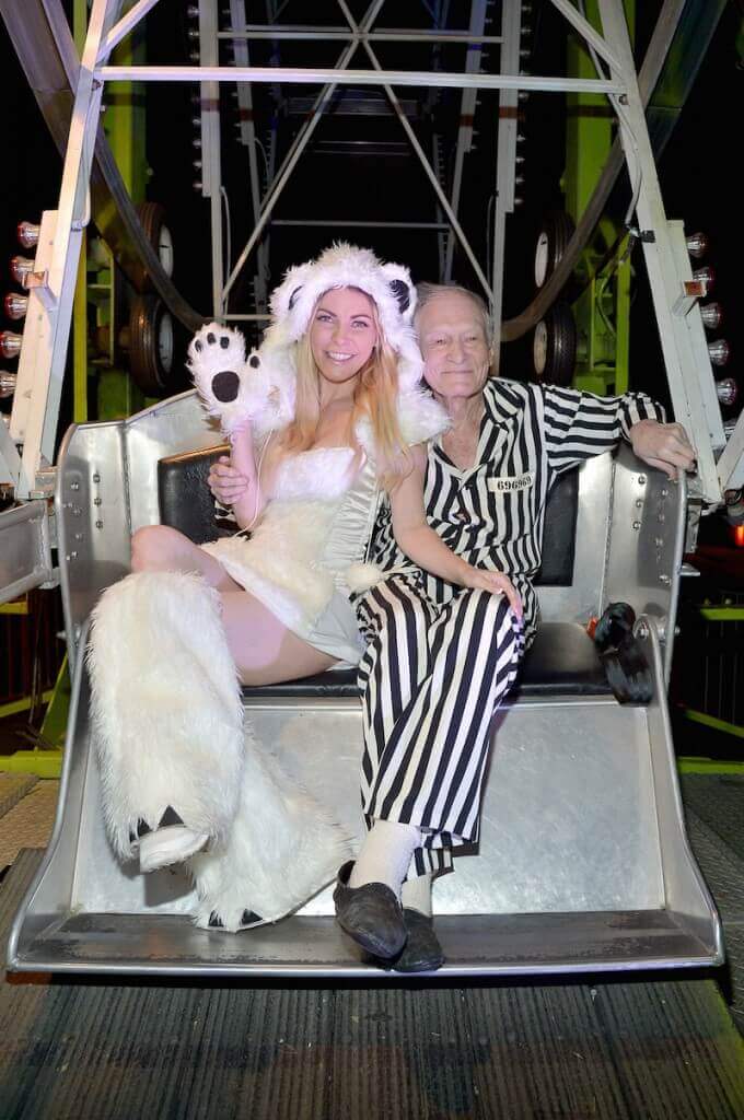 Hugh & Crystal Hefner take a spin on vintage ferris wheel at Playboy’s annual Halloween party at the Playboy Mansion, Saturday, October 24, 2015, Los Angeles, CA
