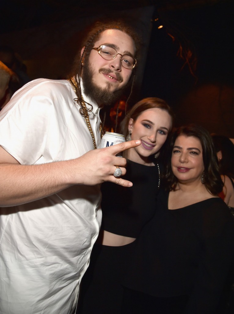 Record producer Post Malone and guests attend Universal Music Group 2016 Grammy After Party presented by American Airlines and Citi at The Theatre at Ace Hotel Downtown LA on February 15, 2016 in Los Angeles, California