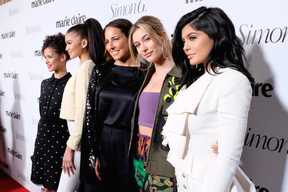 (L-R) Actors Gugu Mbatha-Raw, Zendaya, Editor-in-Chief, Marie Claire Anne Fulenwider, model Hailey Baldwin and tv personality Kylie Jenner attend the 