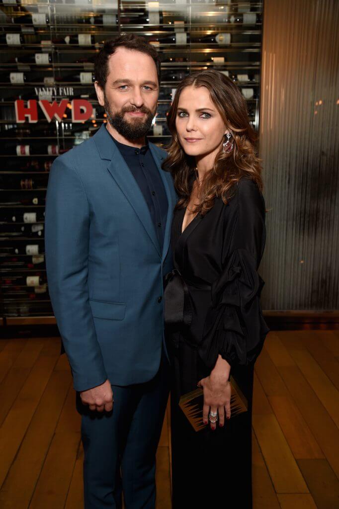 Actors Matthew Rhys (L) and Keri Russell at Vanity Fair And FX's Annual Primetime Emmy Nominations Party on September 17, 2016 in Beverly Hills, California
