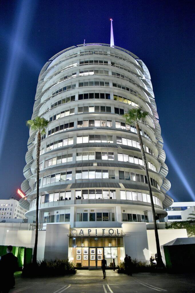 A view of Capitol Records Tower, host venue of Hollywood Gala celebrating Capitol Records 75th Anniversary on November 15, 2016 in Los Angeles, California