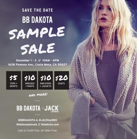 BB Dakota Jack Fall Sample Sale LA Guestlist