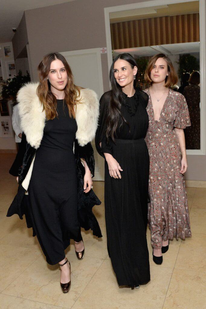 (L-R) Scout Willis, Demi Moore and Tallulah Belle Willis attend Harper?s BAZAAR celebration of the 150 Most Fashionable Women at Sunset Tower Hotel on January 27, 2017 in West Hollywood, California