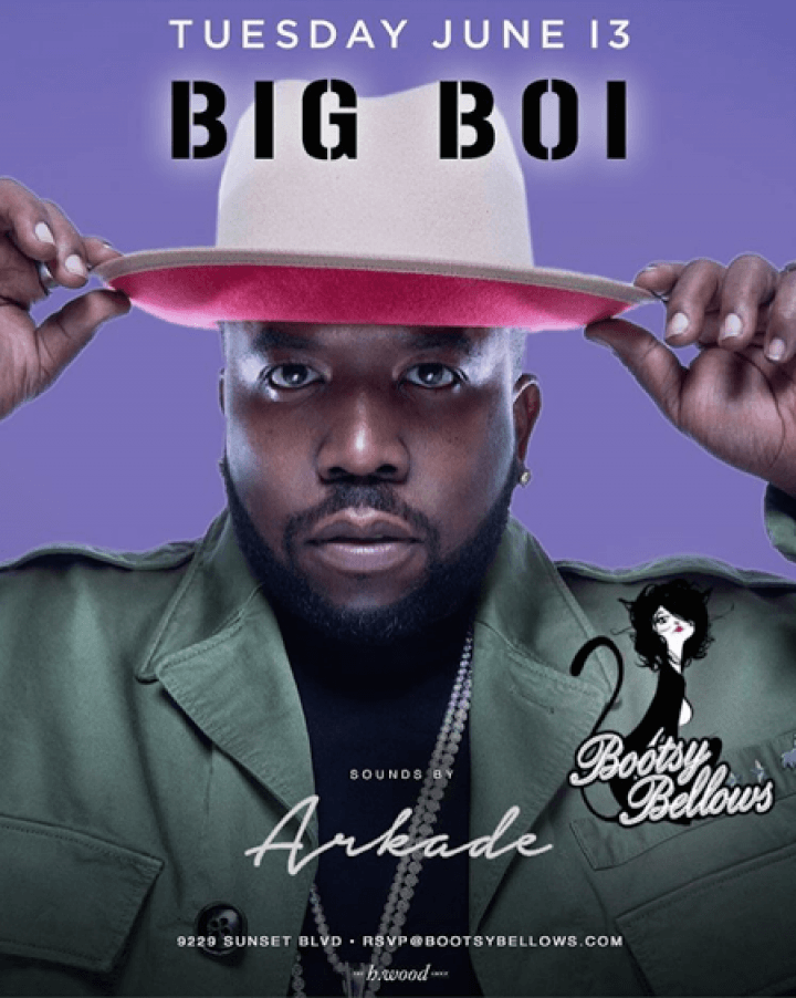 Big Boi at Bootsy Bellows - LA Guestlist