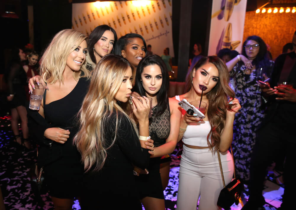 Chrisspy, Nicole Guerriero, Johanna Ortega, Shayla Mitchel, Christen Dominique and Karen Gonzalez attend  Maybelline New York Celebrates First Ever Co-branded Product Collection With Beauty Influencer Shayla Mitchell at 1OAK