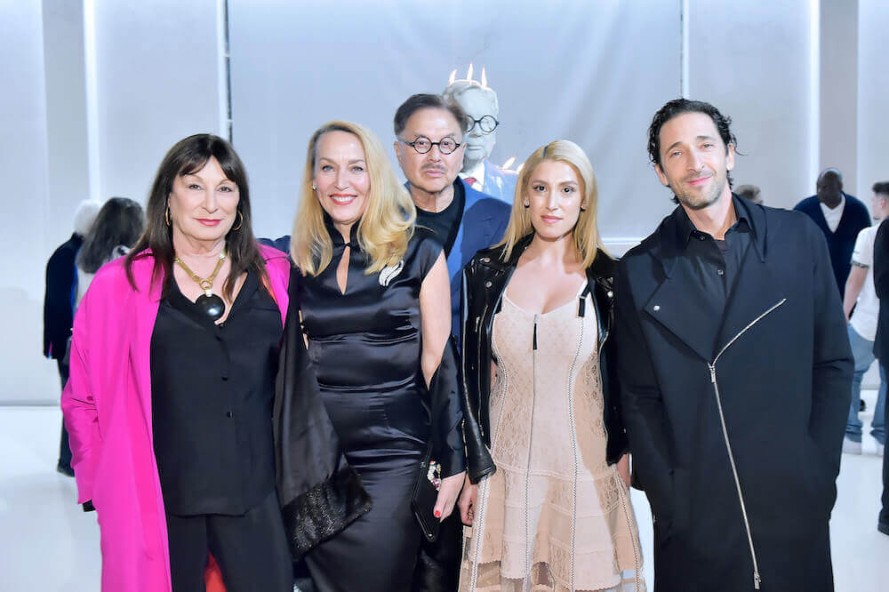 Anjelica Huston, Jerry Hall, Michael Chow; Vanessa Rano and Adrien Brody attend Mr Chow 50 Years on February 16, 2018 in Vernon, California