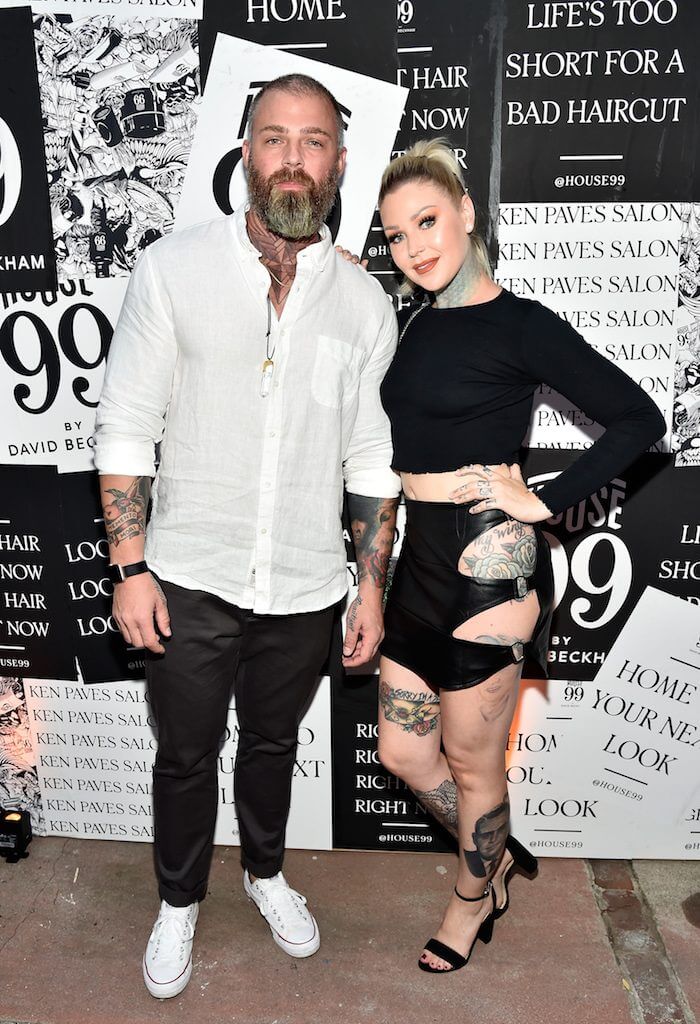 Ryan Morgan (L) and Kristen Leanne attend the House 99 by David Beckham party hosted by Ken Paves at his salon in West Hollywood on August 20, 2018 in West Hollywood, California