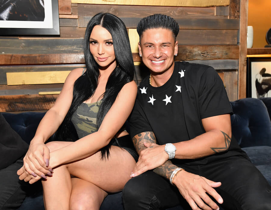 Scheana Shay (L) and Pauly D attend the premiere of WE tv's 