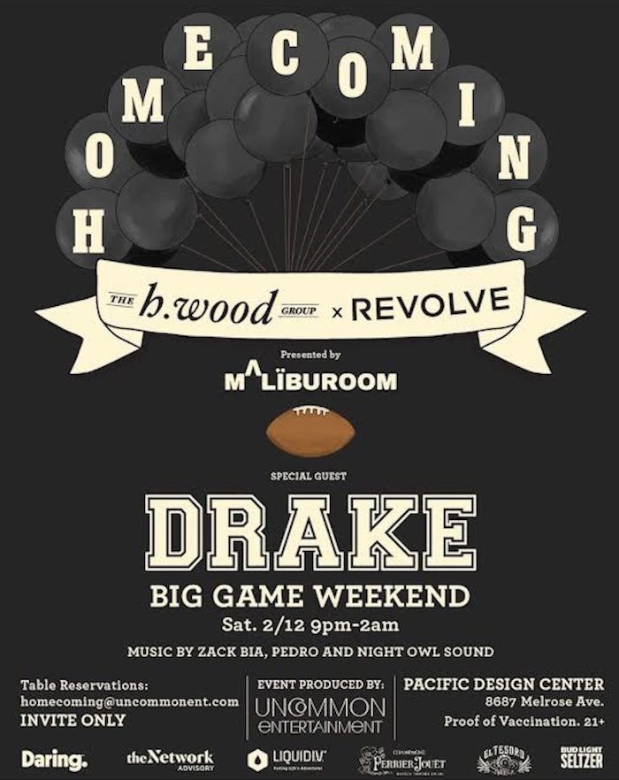 Homecoming Superbowl Party with Drake - LA Guestlist