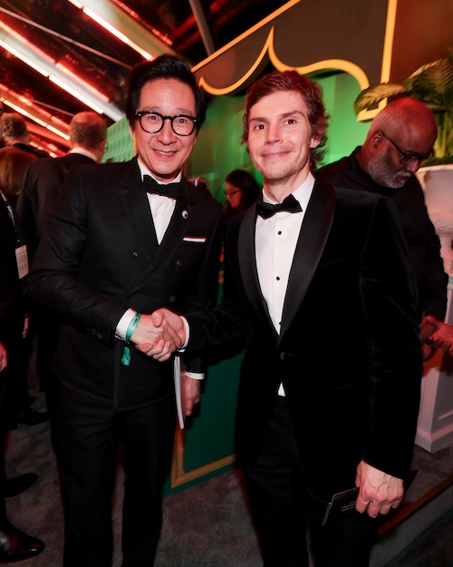Ke Huy Quan and Evan Peters at the 80th Golden Globes Viewing and After Party Powered By Billboard held at The Beverly Hilton on January 10, 2023 in Beverly Hills, California