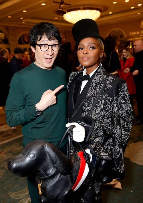 (L-R) Ke Huy Quan and Janelle Monáe attend The BAFTA Tea Party presented by Delta Air Lines and Virgin Atlantic at Four Seasons Hotel Los Angeles at Beverly Hills on January 14, 2023 in Los Angeles, California